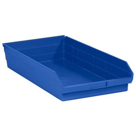 Bsc Preferred 23 5/8 x 11 1/8 x 4'' Blue Plastic Shelf Bin Boxes, 6PK BUY00087599